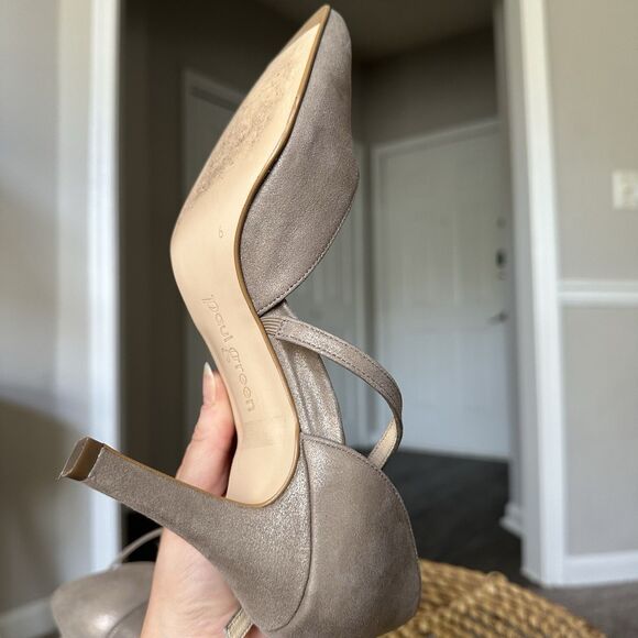 Paul Green d'Orsay Valletta Champagne Metallic Leather Pumps Size 8.5 US 6 UK - Picture 10 of 13